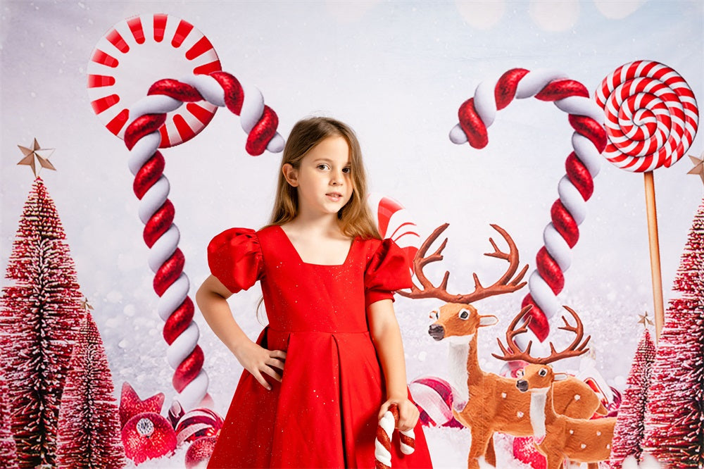 Kate Weihnachten Hintergrund Bokeh Süssigkeit Rot für Fotografie - Kate Backdrop.de