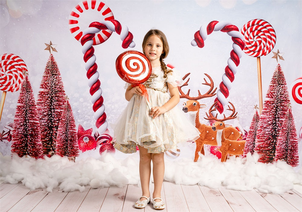 Kate Weihnachten Hintergrund Bokeh Süssigkeit Rot für Fotografie - Kate Backdrop.de
