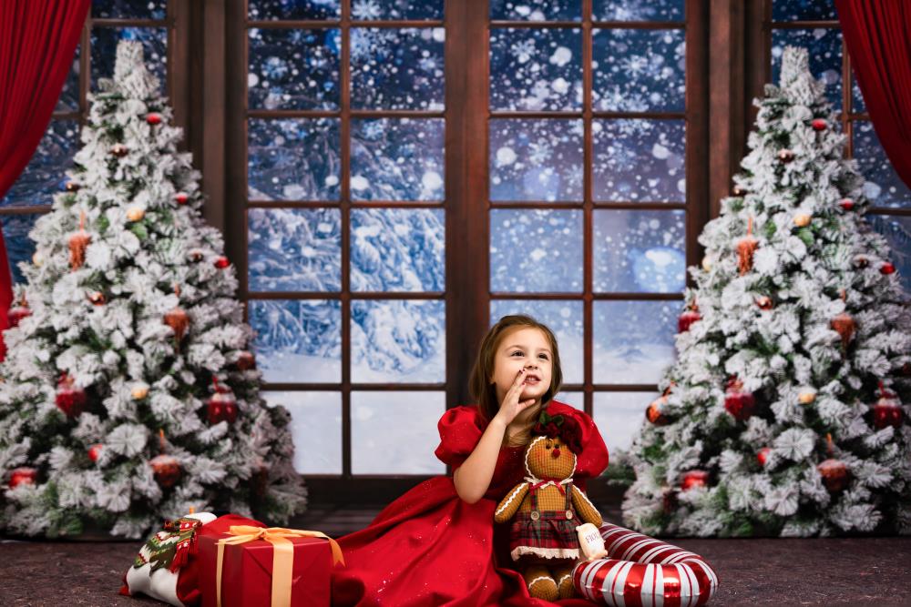 Kate Weihnachten Winter Schnee Fenster Hintergrund