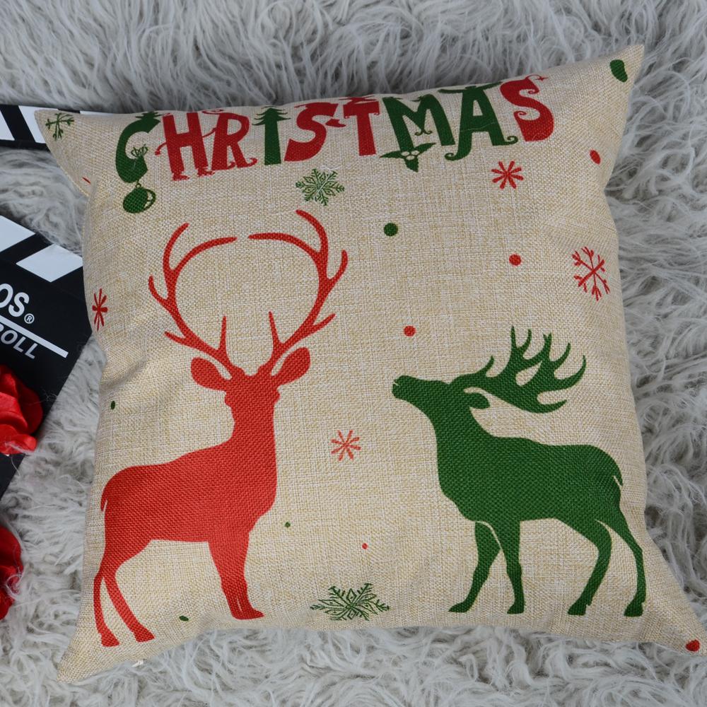 Katebackdrop：Pillow Cases Christmas deer for home decoration Set of 4 (No Pillow)