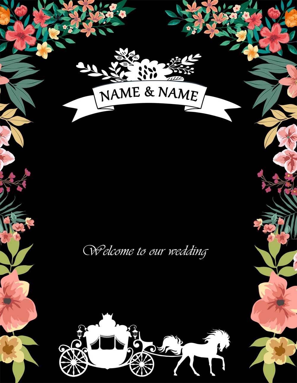 Katebackdrop：Kate Black Custom Wedding flower Backdrop wedding Background