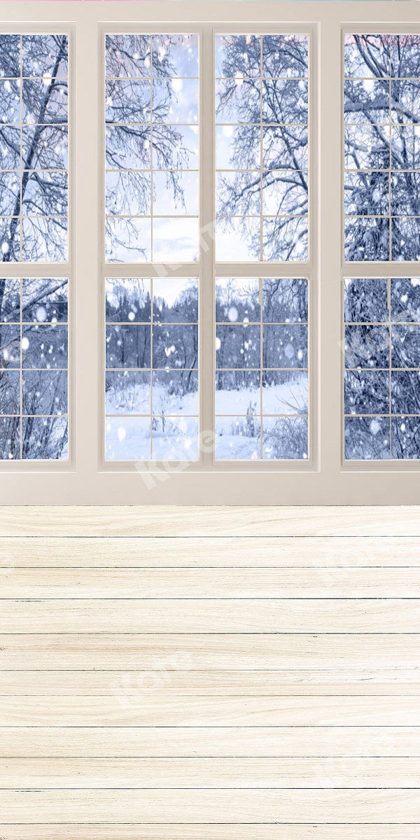 Kate Kombibackdrop  Winter Holz  Fenster Hintergrund - Kate Backdrop.de