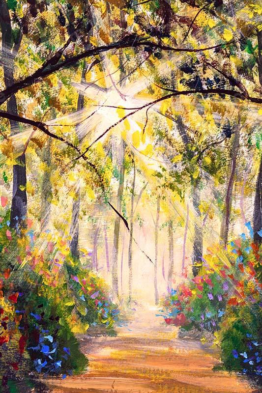 Kate Fine Art Hainpfad Frühling Herbst Hintergrund Landschaft  von GQ - Kate Backdrop.de