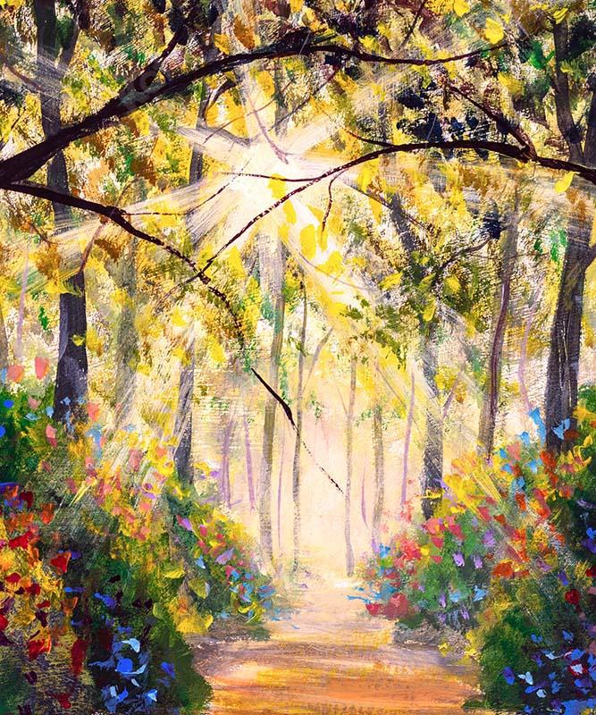 Kate Fine Art Hainpfad Frühling Herbst Hintergrund Landschaft  von GQ - Kate Backdrop.de