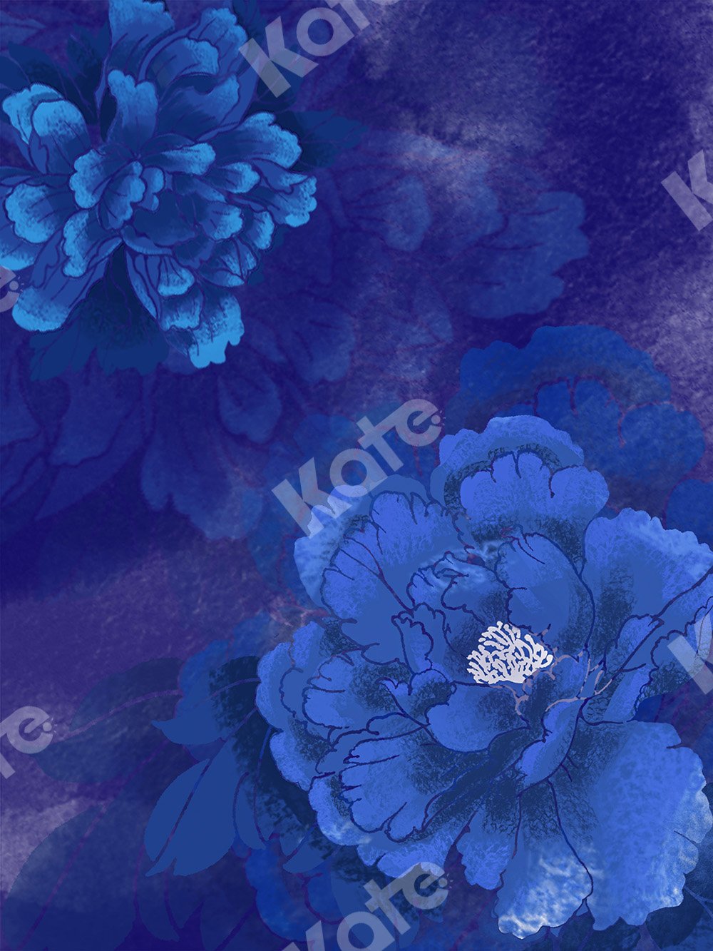 Kate Blumen Hintergrund Blau Entworfen von Jia Chan Fotografie - Kate Backdrop.de