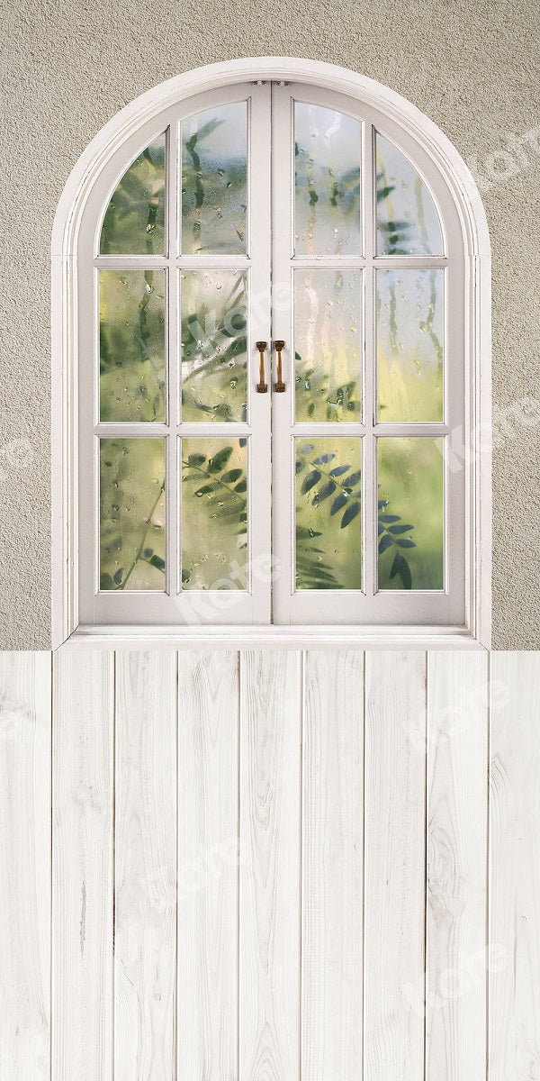 Kate Kombibackdrop Holz  Fenster Mauer Hintergrund