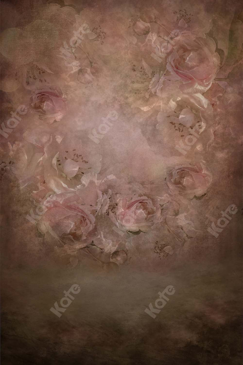 Kate Fine Art  Retro Blumen Rosen Hintergrund  von Kate