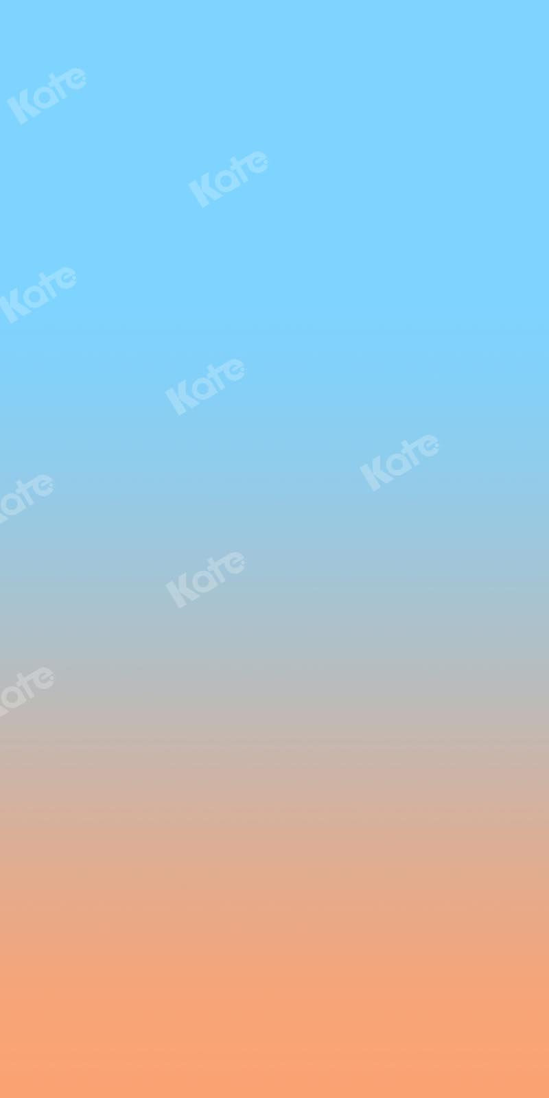 Kate Abstrakter babyblauer Farbverlauf-orange Hintergrund Ombre