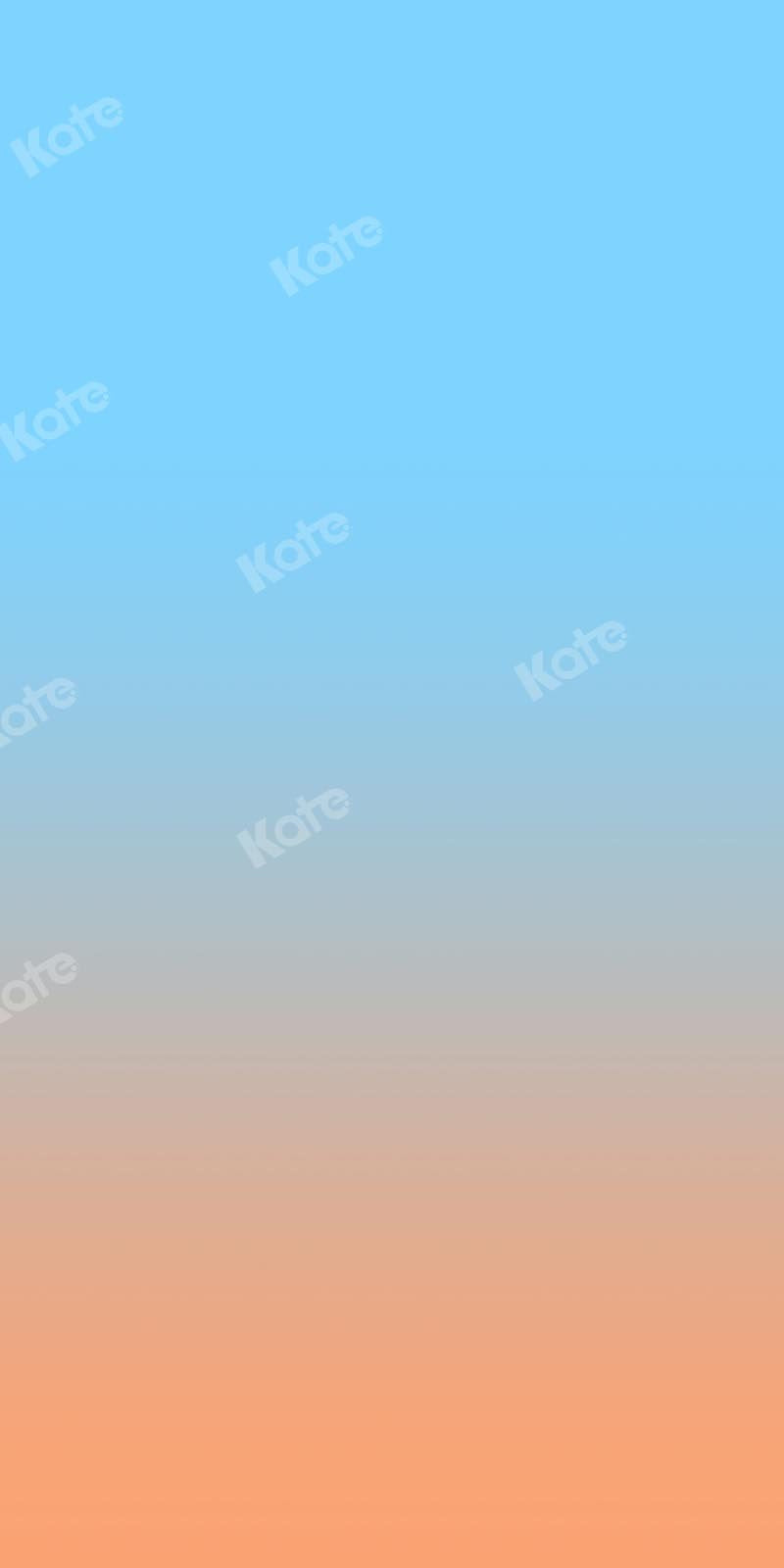 Kate Abstrakter babyblauer Farbverlauf-orange Hintergrund Ombre - Kate Backdrop.de