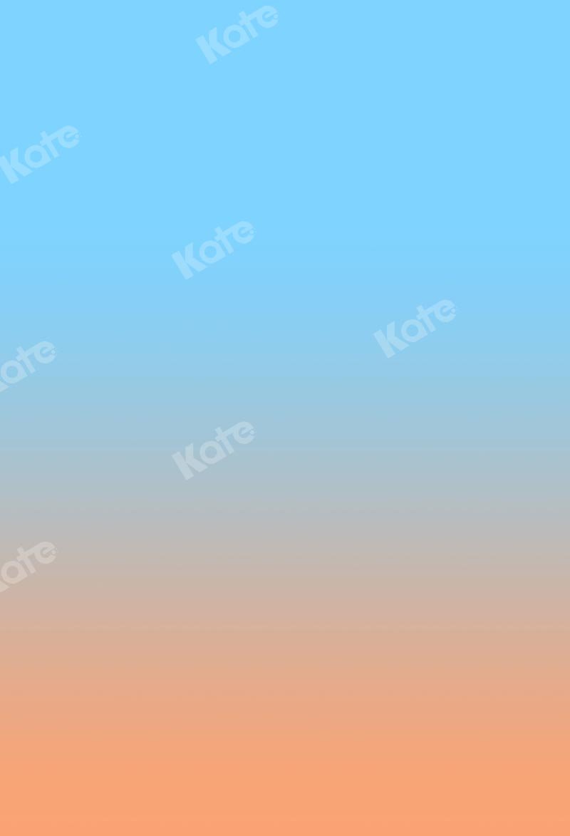 Kate Abstrakter babyblauer Farbverlauf-orange Hintergrund Ombre - Kate Backdrop.de