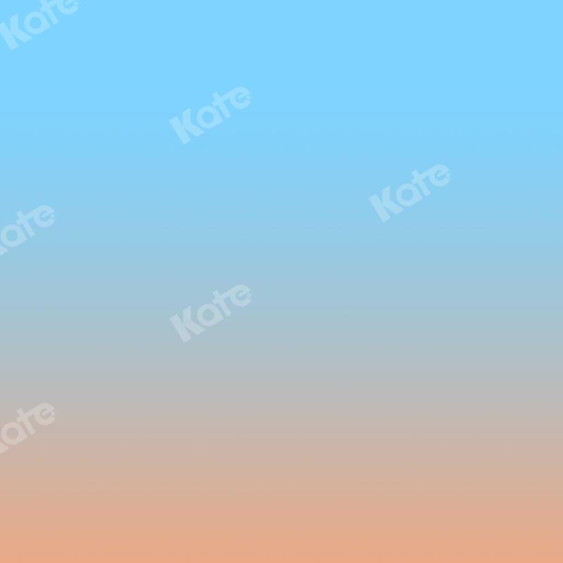 Kate Abstrakter babyblauer Farbverlauf-orange Hintergrund Ombre - Kate Backdrop.de