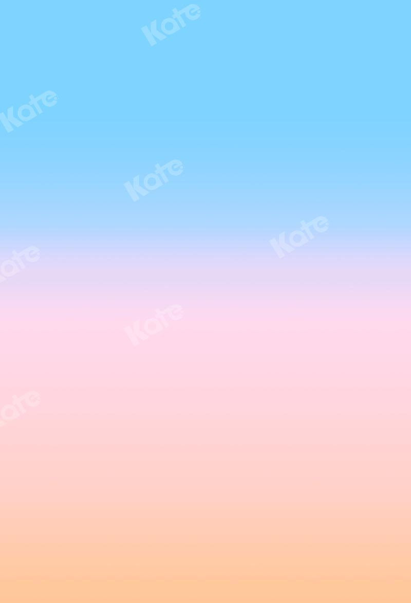 Kate Abstrakter babyblauer Farbverlauf-Pfirsich-Hintergrund Ombre