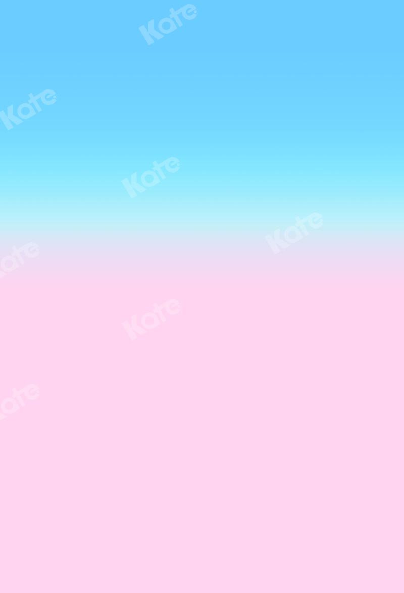 Kate Abstrakter babyblauer Farbverlauf-rosa Hintergrund Ombre - Kate Backdrop.de