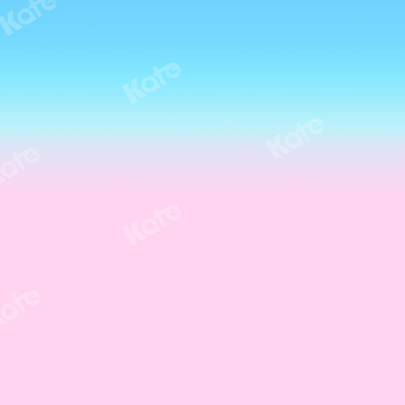 Kate Abstrakter babyblauer Farbverlauf-rosa Hintergrund Ombre - Kate Backdrop.de