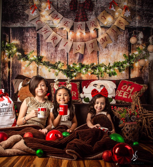 Kate  Retro Weihnachten Holz Hintergrund  von AAE Photography - Kate Backdrop.de