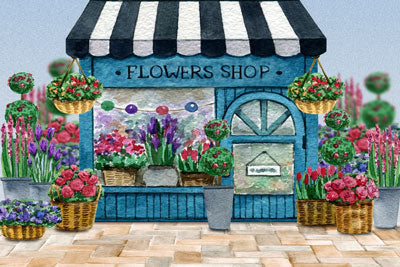 Kate Frühling Blumen Geschäft Hintergrund entworfen von Claire Photography
