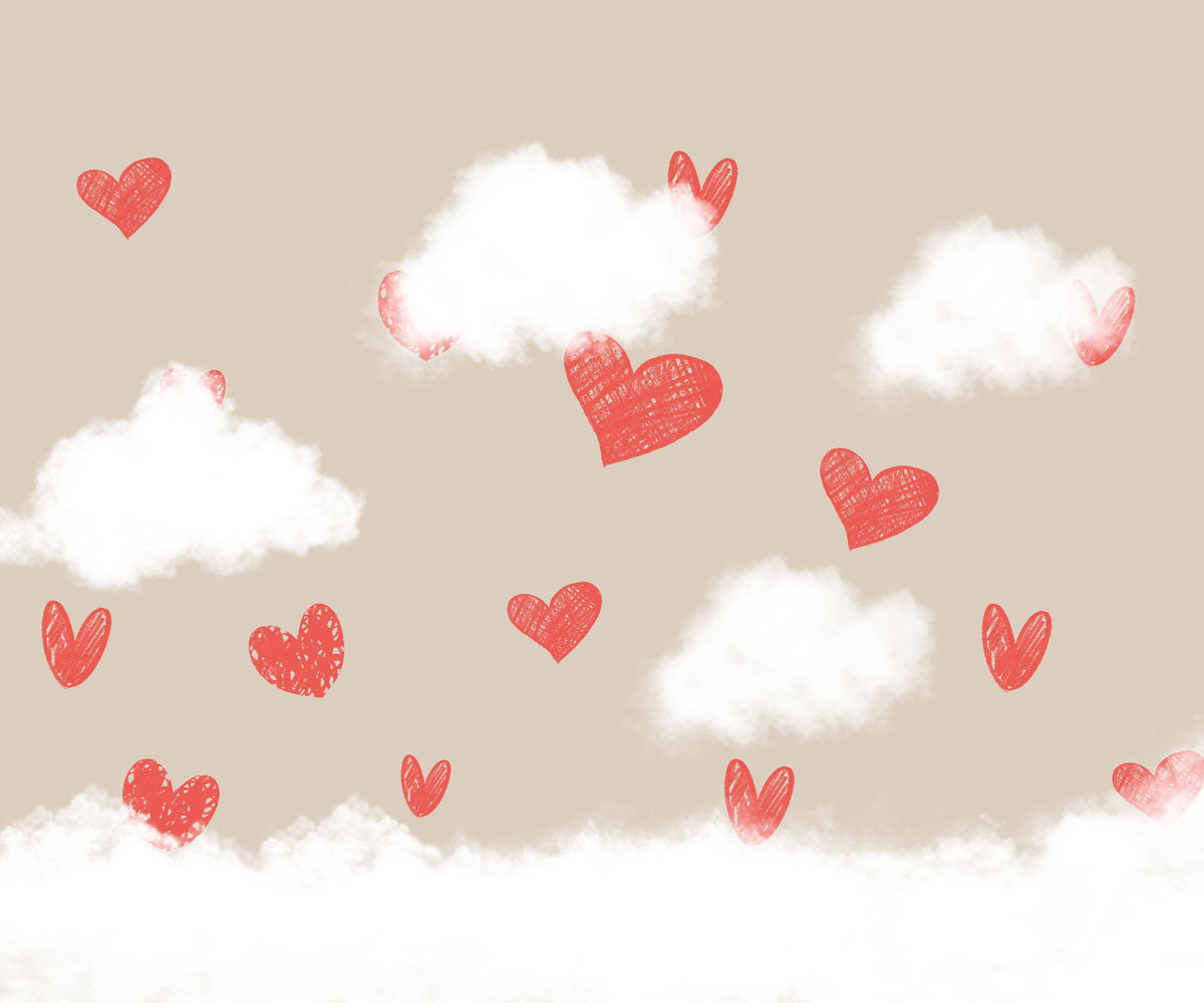 Kate Rote Liebe Valentinstag Wolken Paare hintergrund für Fotografie - Kate Backdrop.de