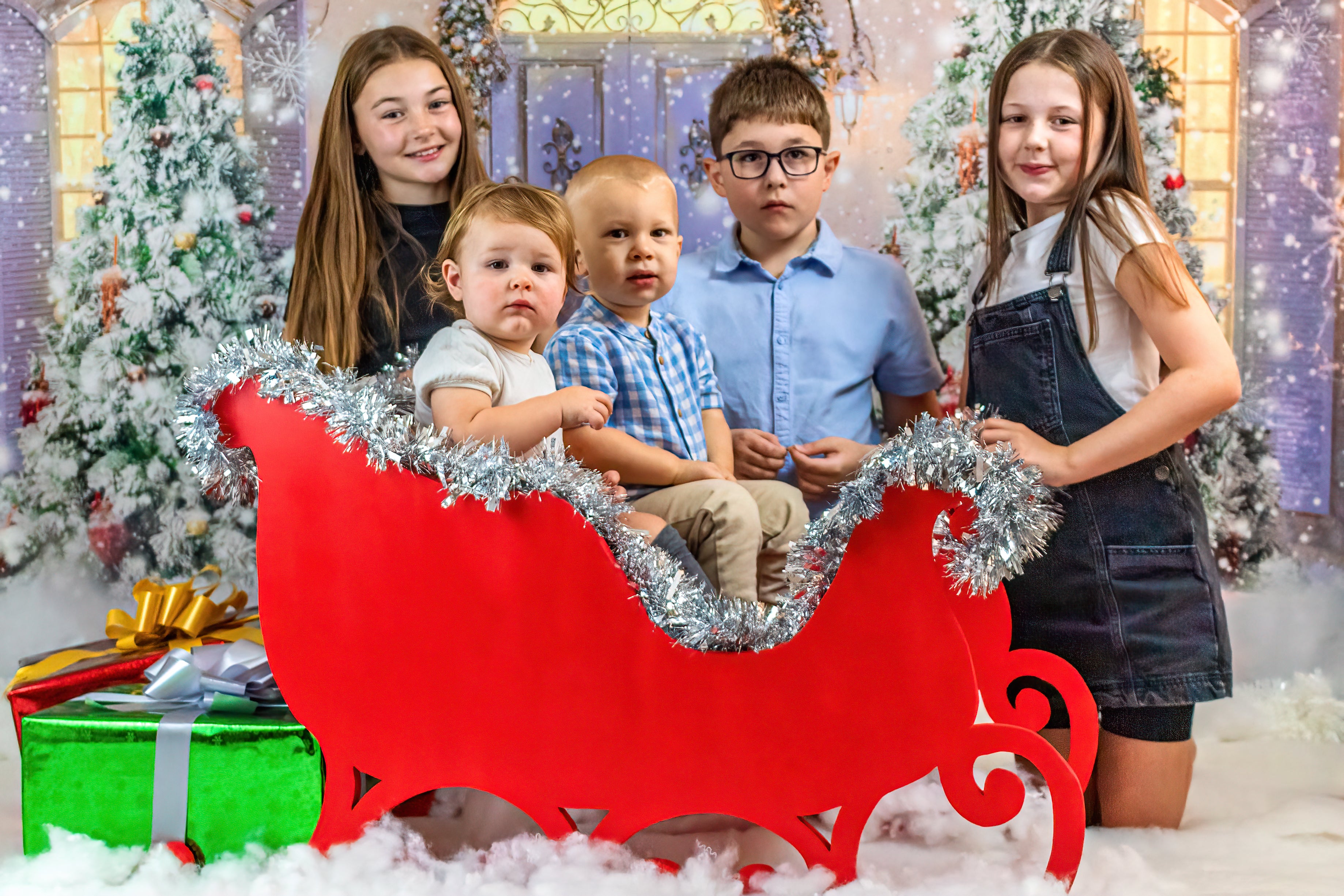 Kate Schneehintergrund der Weihnachtstürfront  Weihnachten für Fotografie - Kate Backdrop.de