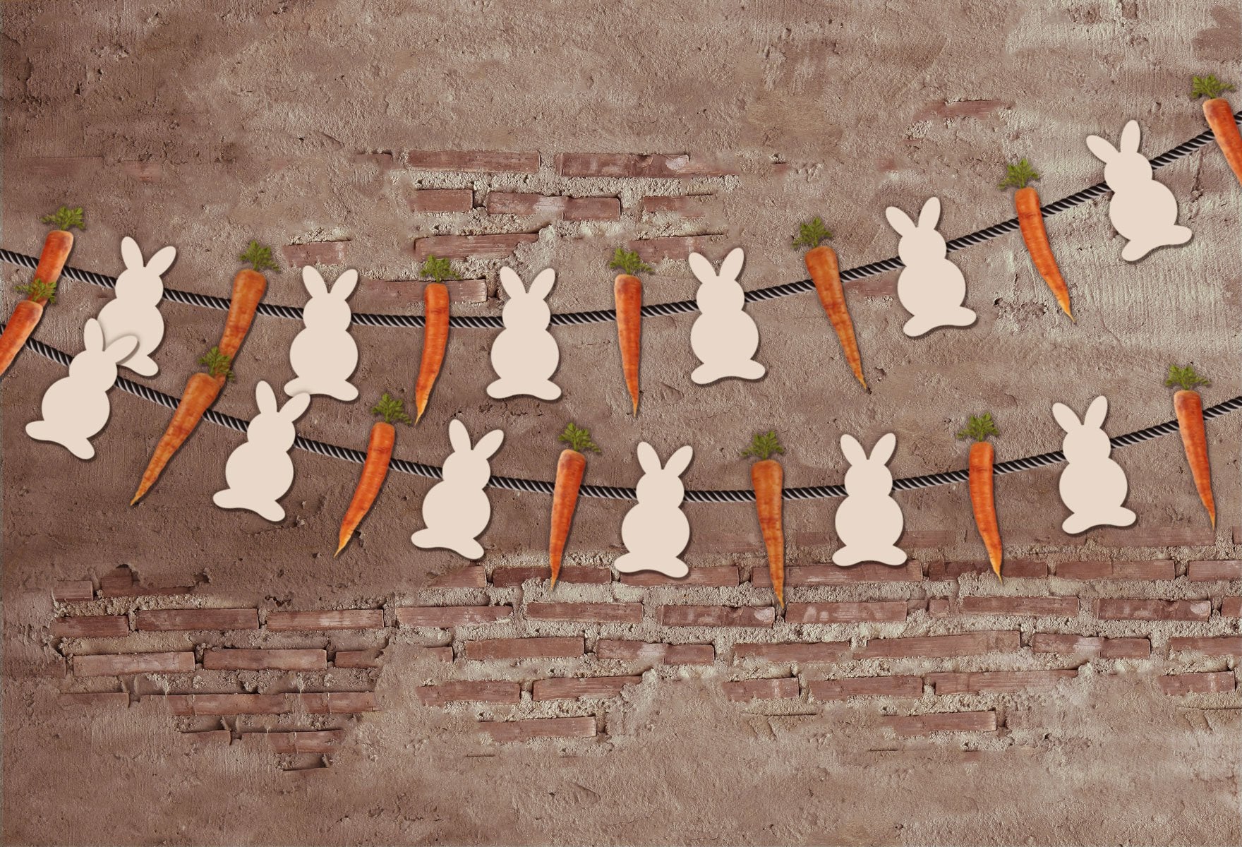 Kate Easter Vintage Wand- und Kaninchen-Deko-Kulisse für Fotografie von Jerry_Sina