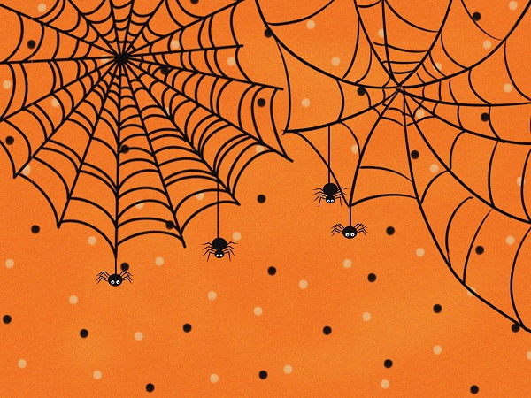Halloween Spiderweb Heller orange Hintergrund