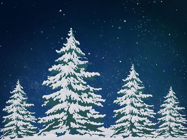 Weihnachtsweißer Snowy-Baum-Hintergrund