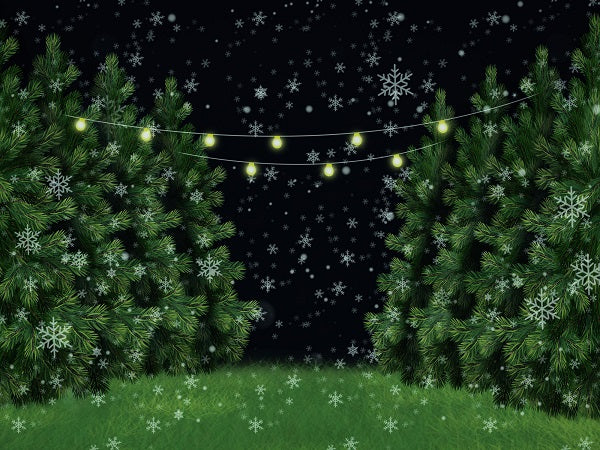 Weihnachtsbauernhof-Dekorations-Schnee-Baum-Hintergrund