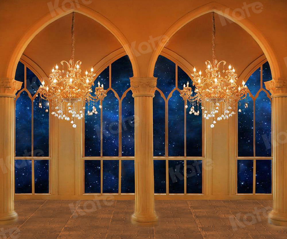 Kate Fenster Wand Kronleuchter Schloss Hintergrund von Jerry_Sina
