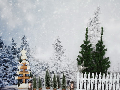 Winter Kiefern Dekorationen Hintergrund
