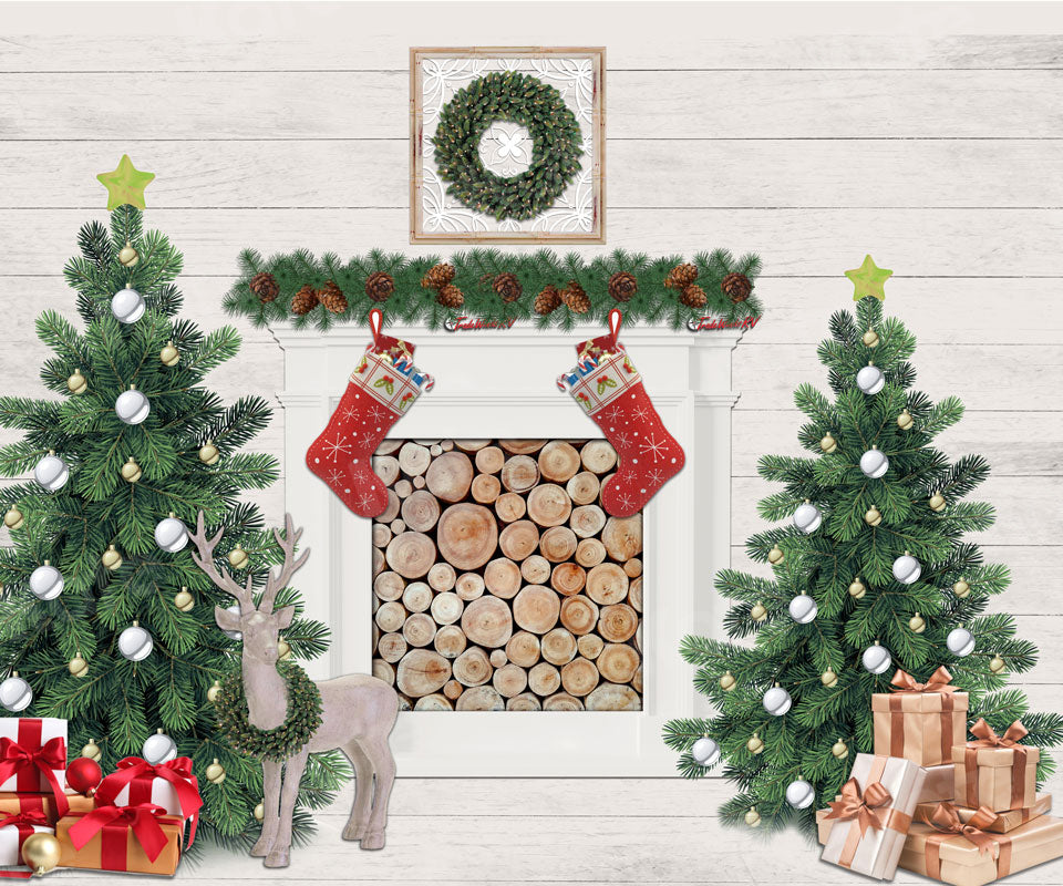 Kate-Weihnachtsbaum-Geschenk-Raum-Hintergrund entworfen von Jerry_Sina