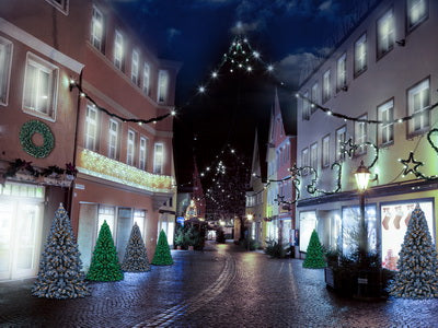Weihnachten Winter Haus Straße Hintergrund