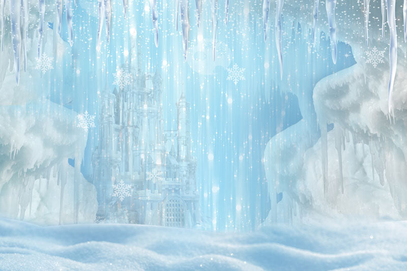 Kate Winter-Eis gefrorenes Schnee-Schloss / Weihnachtshintergrund entworfen von Jerry_Sina - Kate Backdrop.de