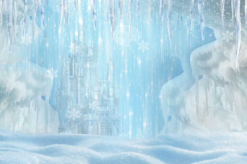 Kate Winter-Eis gefrorenes Schnee-Schloss / Weihnachtshintergrund entworfen von Jerry_Sina