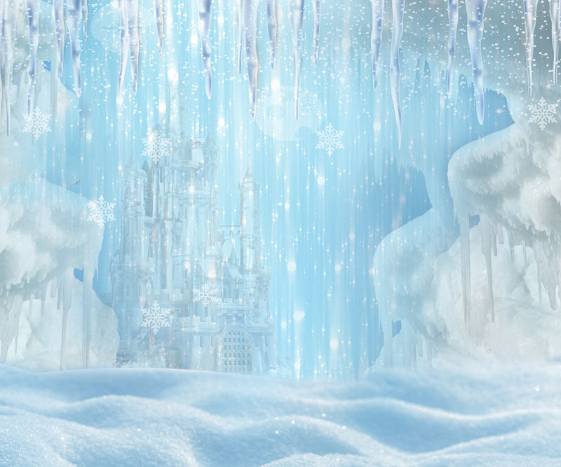 Kate Winter-Eis gefrorenes Schnee-Schloss / Weihnachtshintergrund entworfen von Jerry_Sina - Kate Backdrop.de