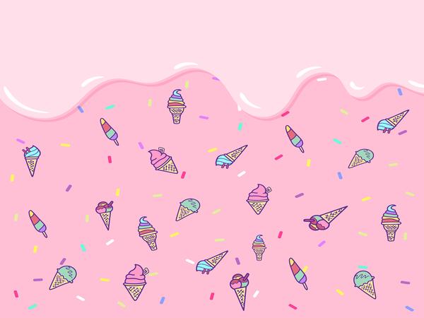 Kate Rosa Hintergrund mit Eiscreme-Sommerkuchen-Zertrümmern-Hintergrund Entworfen durch JFCC