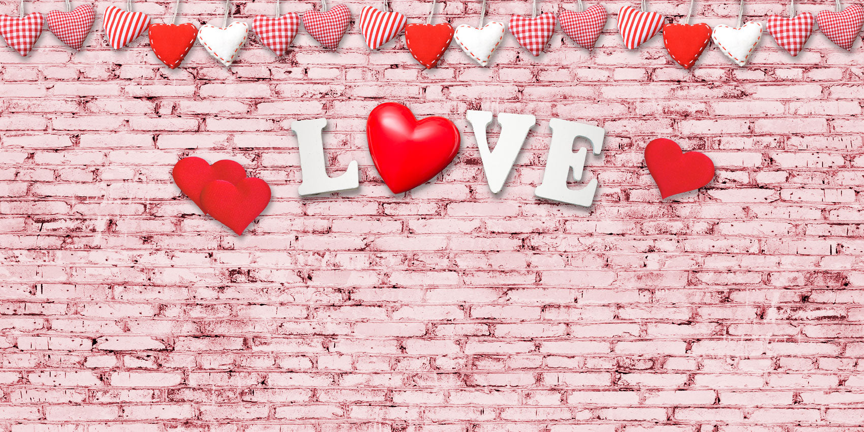 Kate Rosa Backsteinmauer Valentinstag Rote Liebe hintergrund für Fotografie - Kate Backdrop.de