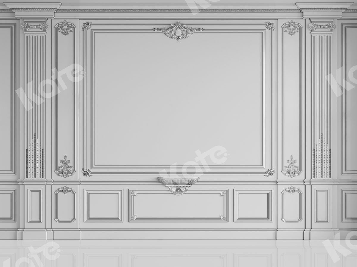 Kate Retro Wand Silber Rand Hintergrund für Fotografie - Kate Backdrop.de