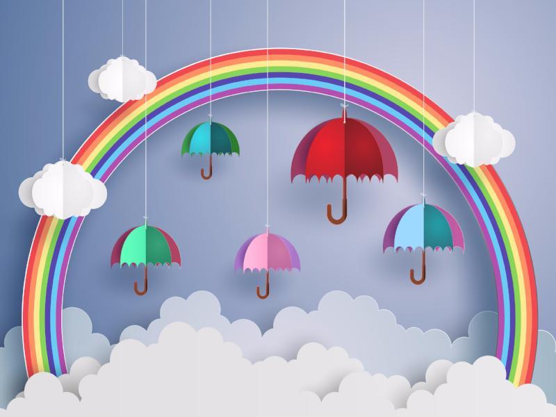 Katebackdrop：Kate Rainbow umbrella cloud children/newborn backdrop photography Europe