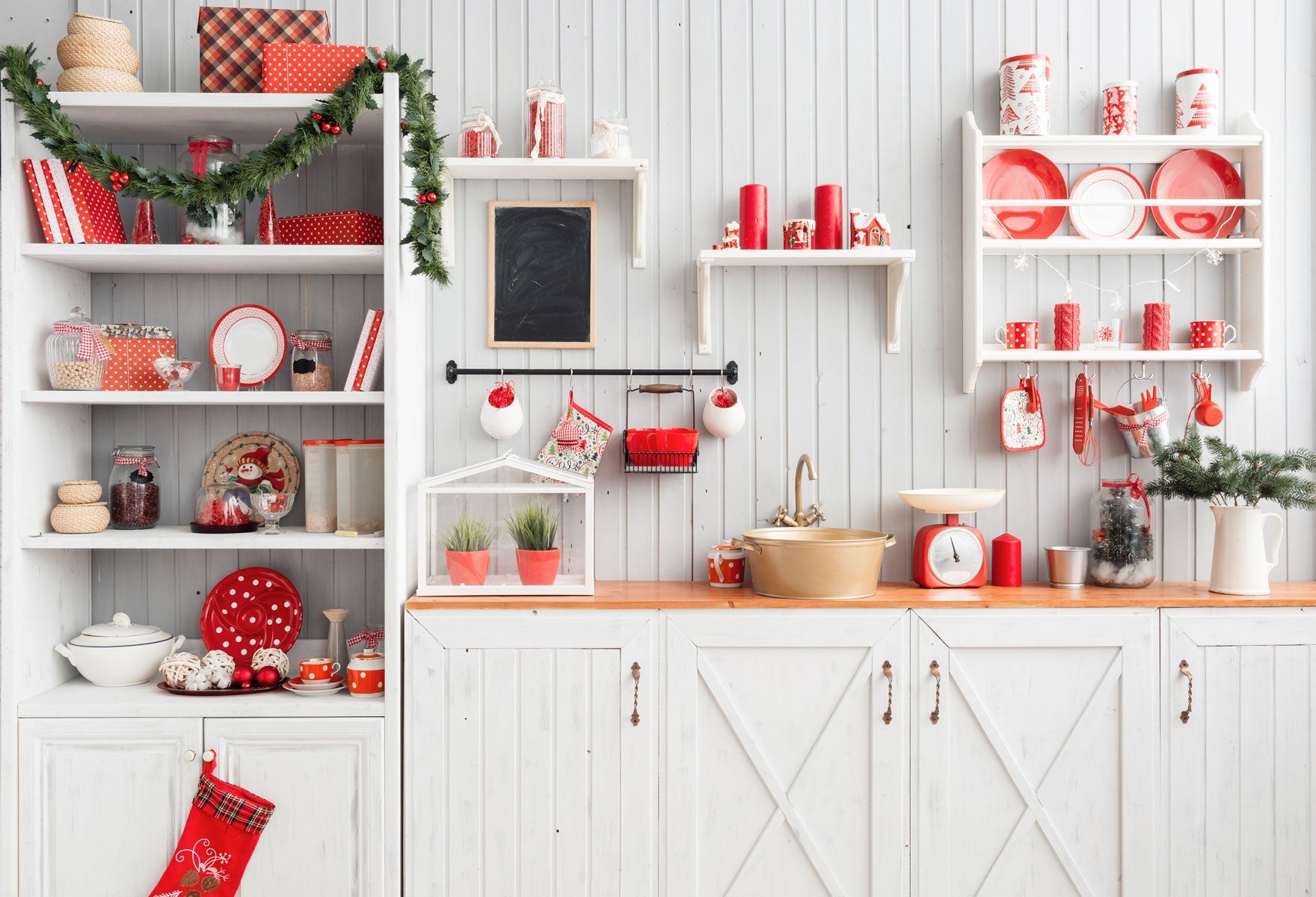 Kate  Schnee Winter  Weihnachten Küche Fotografie Hintergrund Christmas kitchen - Kate Backdrop.de