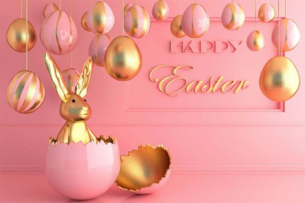 Kate-rosa Hintergrund mit Kaninchen-Dekorations-Ostern-Hintergrund f¨¹r Fotografie
