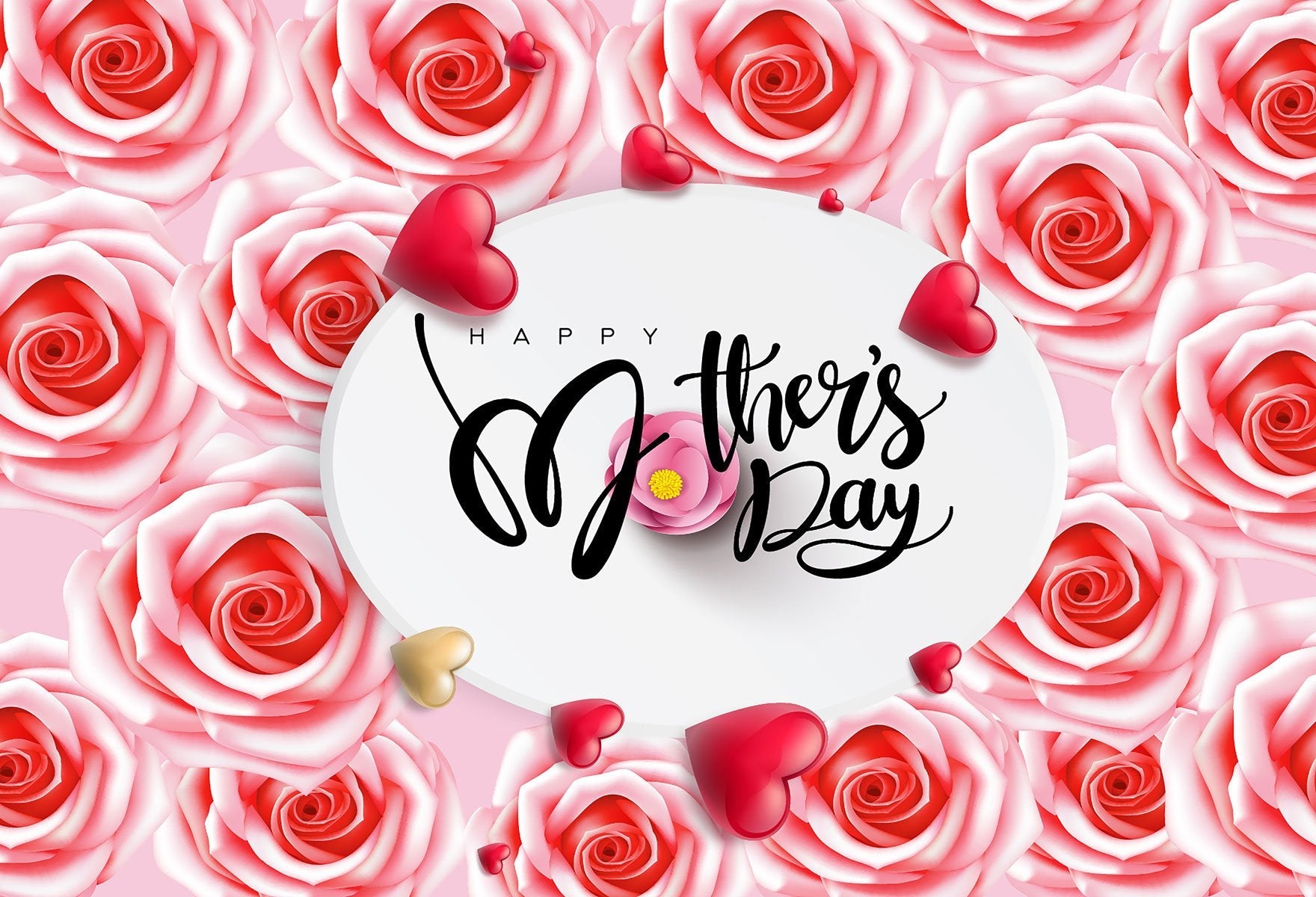 Kate Blumen mit Wörter Happy Mother's Day Hintergrund Muttertag