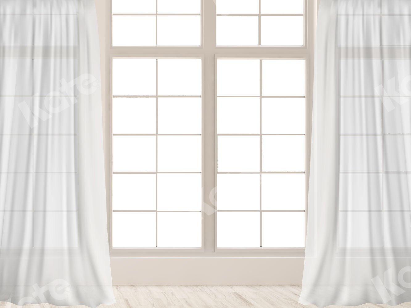 Kate Weißer Fenster weiß Vorhang Hintergrund für Fotografie