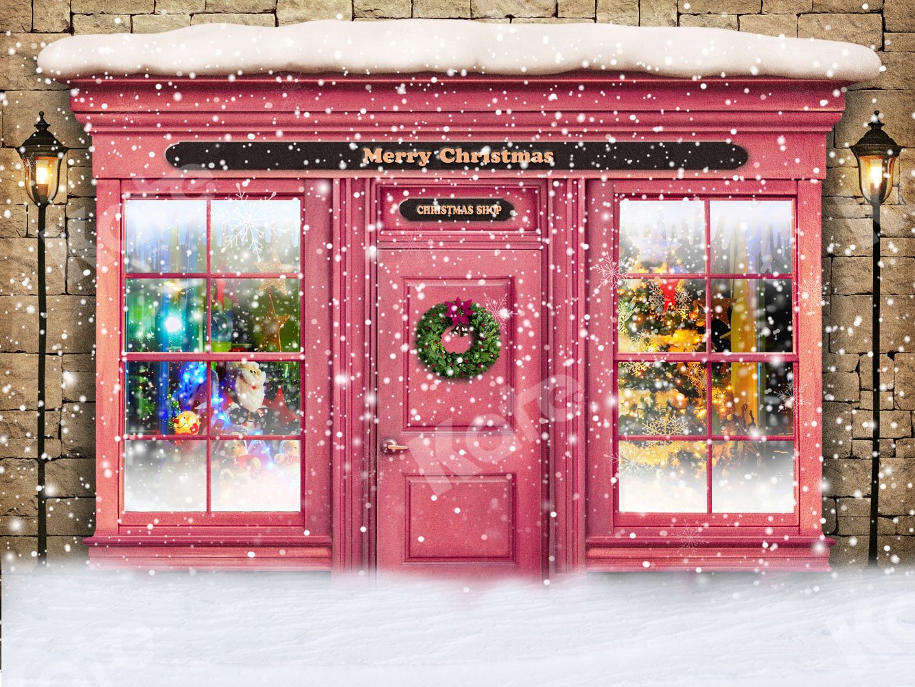 Kate Weihnachten Geschäft Schneehintergrund für Fotografie - Kate Backdrop.de