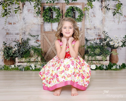 Kate Frühling Tür Muttertag Backsteinmauer Ostern Hintergrund entworfen von Jia Chan Photography - Kate Backdrop.de