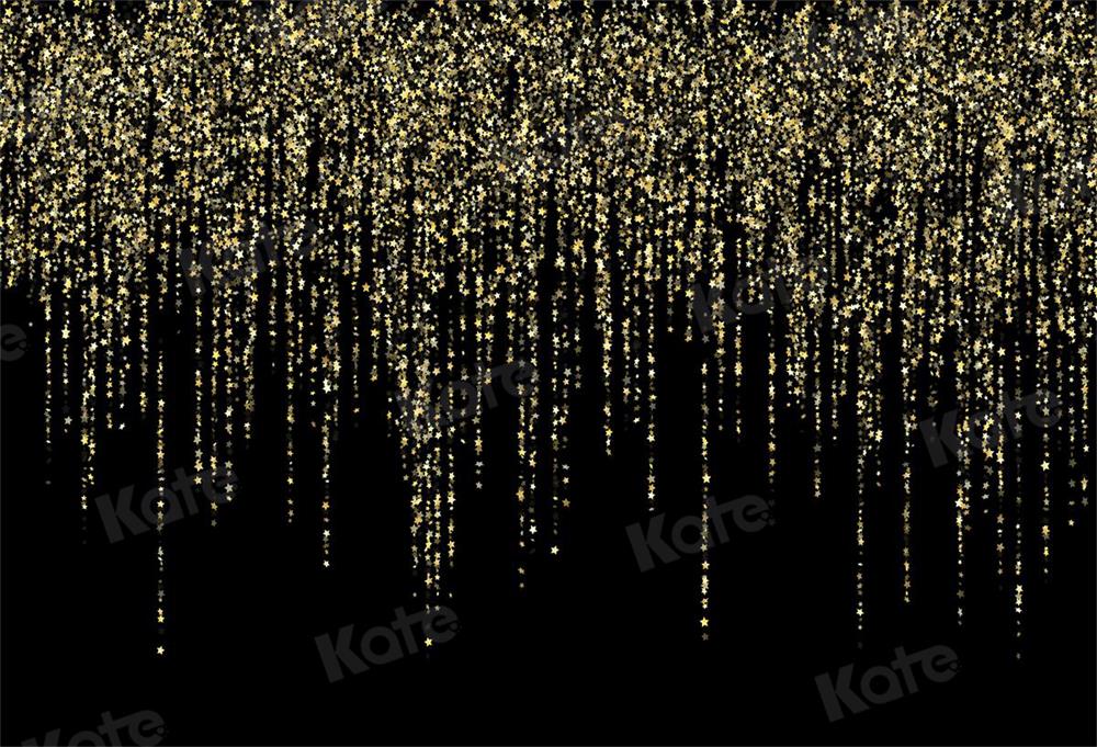 Kate Hintergrund schwarz Golden Sterne Party  für Fotografie - Kate Backdrop.de
