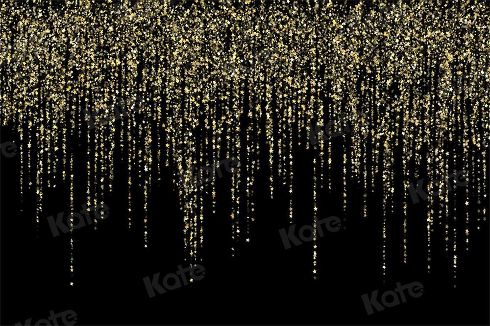 Kate Hintergrund schwarz Golden Sterne Party  für Fotografie - Kate Backdrop.de