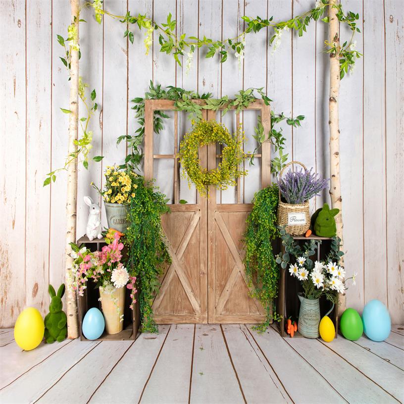 Kate Blumen-Scheunentor-Osterhintergrund Entworfen von Jia Chan Photography - Kate Backdrop.de