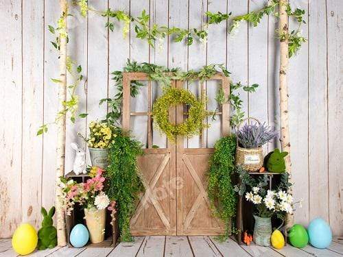 Katebackdrop：Kate Floral Barn Door Easter Backdrop Designed by Jia Chan Photography