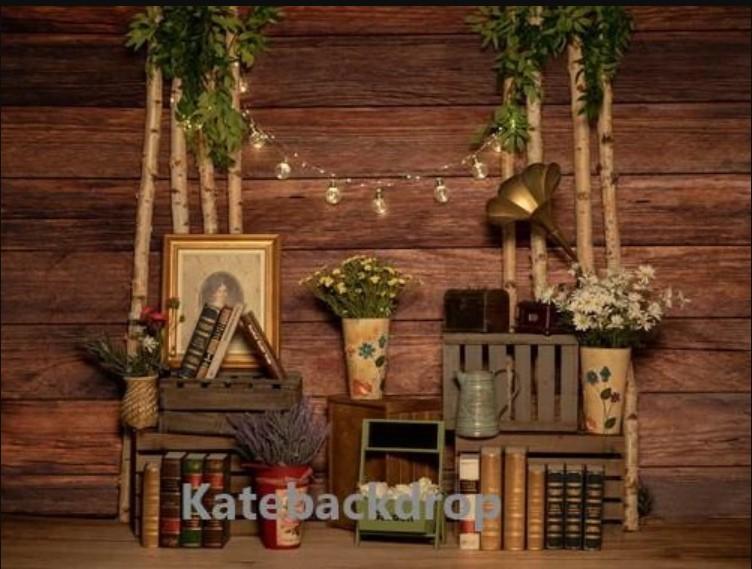 Katebackdrop：Kate Valentine's Day Light Wooden Phonograph Backdrop Designed by Jia Chan