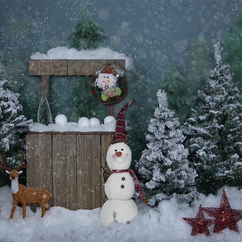 Kate Weihnachtshintergrund Schneemann im Freien Entworfen von Jia Chan Photography - Kate Backdrop.de