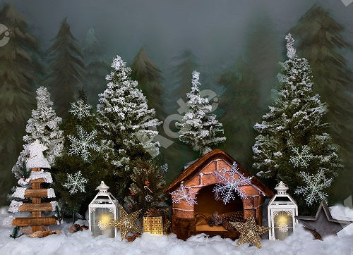 Kate Weihnachtshintergrund Schneewald Entworfen von Jia Chan Photography